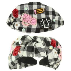 Gingham Embellished Headband